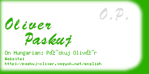 oliver paskuj business card